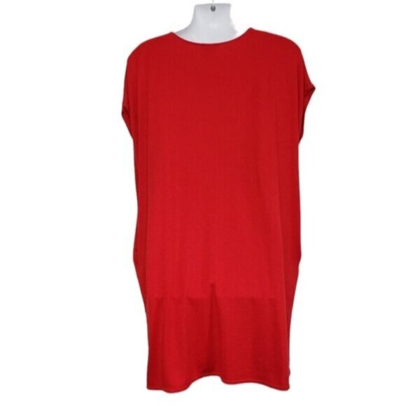 Wilfred Free Lorelei Dress Oversized Soft Jersey Knit Red POCKETS Size XS - Picture 14 of 15